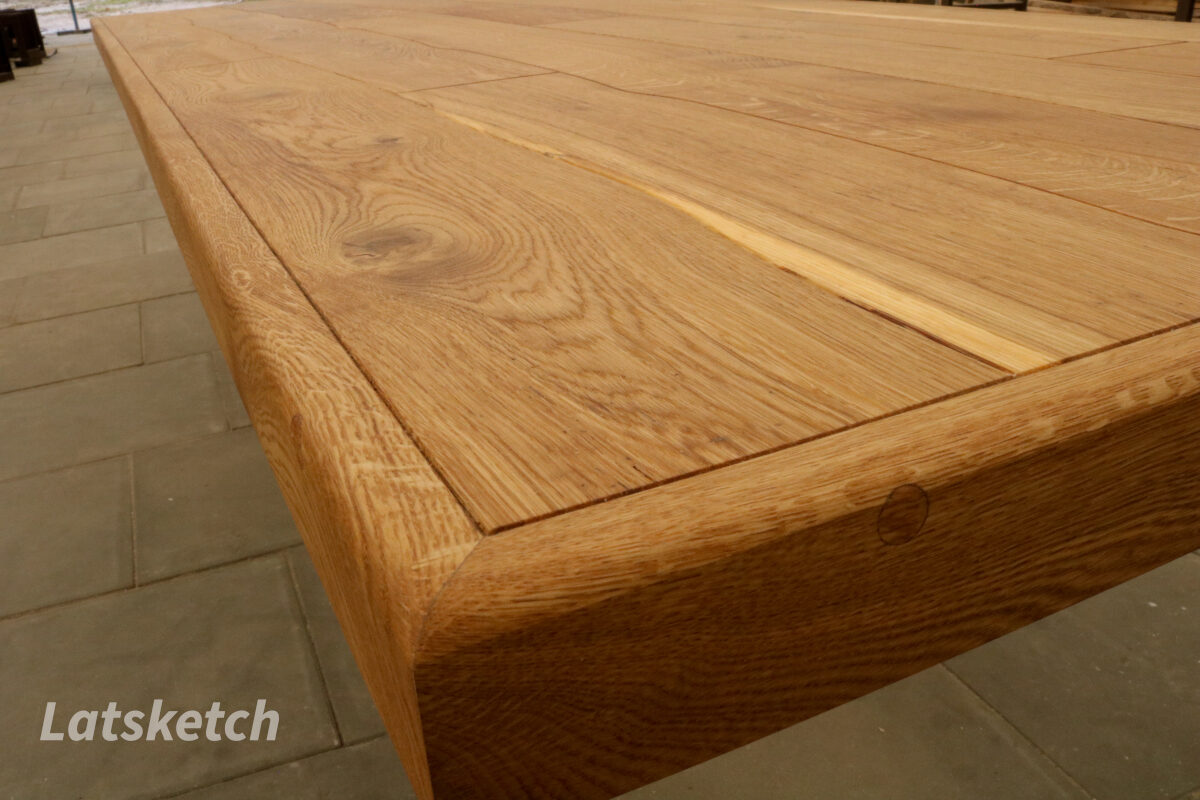 Solid oak table surface
