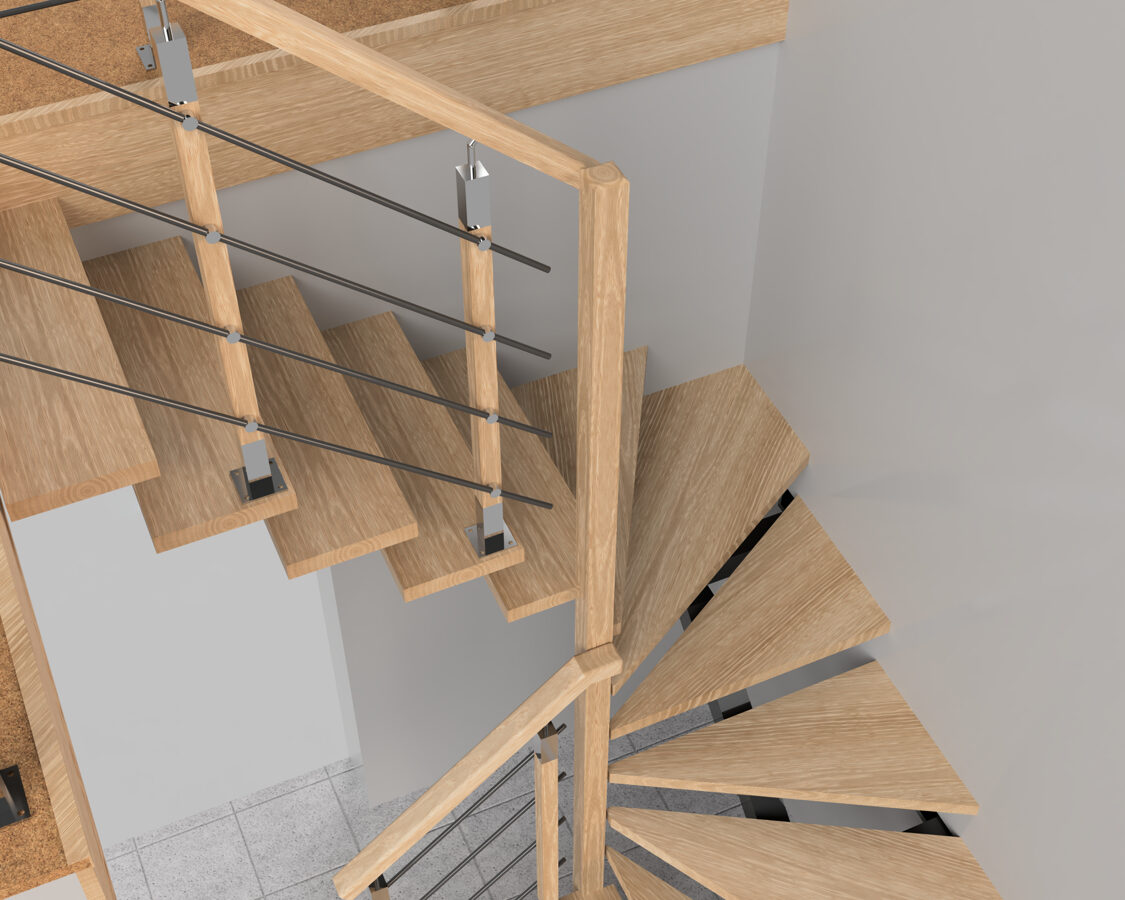 Kāpnes 3D modelis - 180º