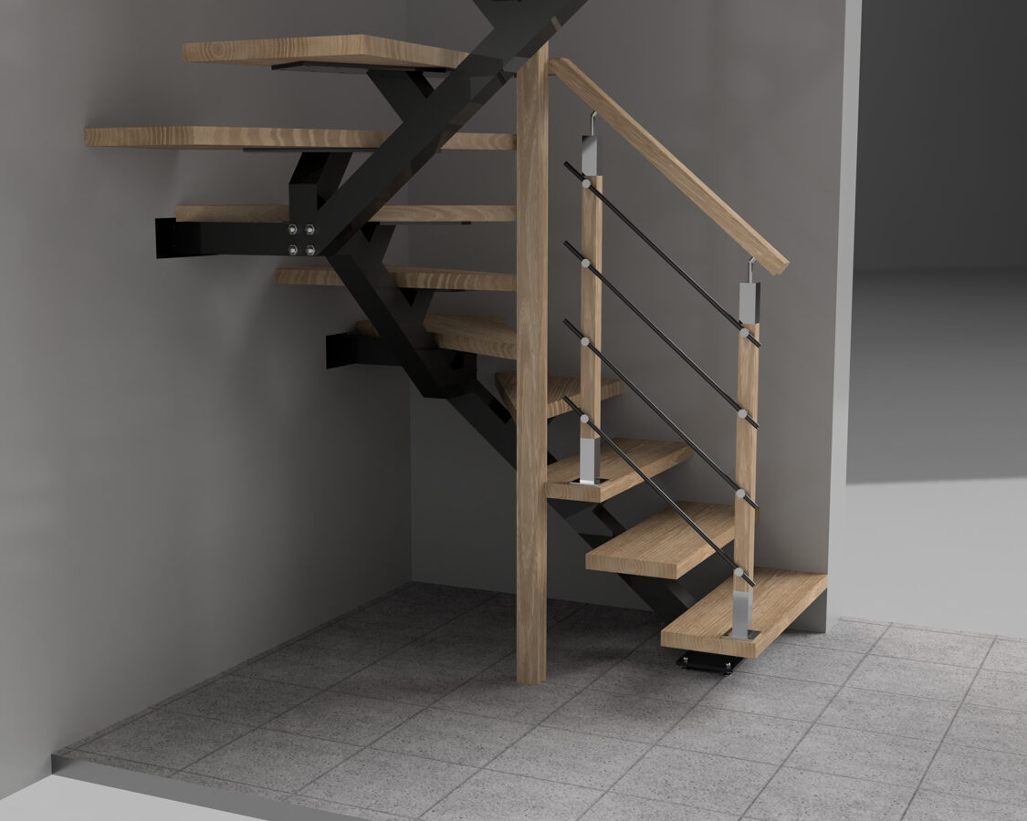 Kāpnes 3D modelis - 180º