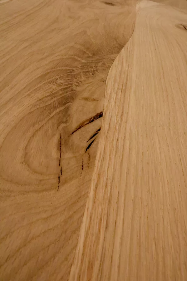 Curvilinear wood floorin