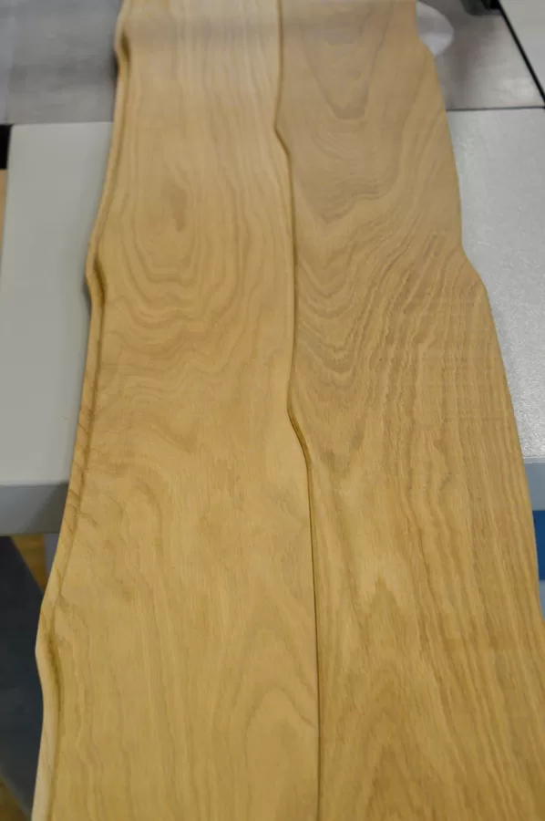 Curvilinear wood flooring